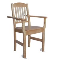 Siiri2 tuoli - Todella laadukas, korkea tuoli, varustettuna pyörillä ja työntökahvoilla, pyökkipetsattu